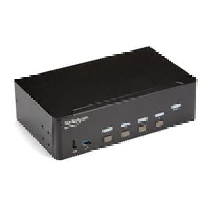 StarTech.com 4 Port HDMI KVM Switch - 4K 30Hz - zwei Displays - 3840 x 2160 Pixel - 4K Ultra HD - Rack-Einbau - 18 W - Schwarz